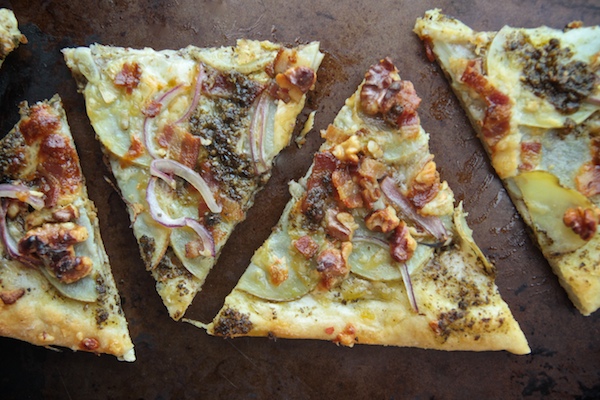 Pesto Potato Bacon Pizza // shutterbean