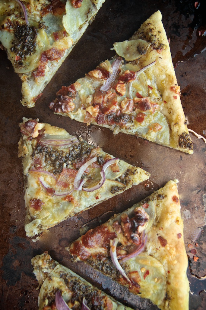 Potato, Leek and Bacon Pizza - Bev Cooks
