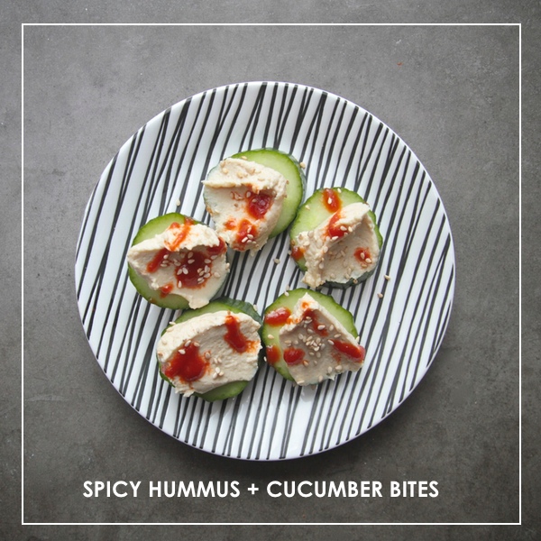 Spicy Hummus Cucumber Bites