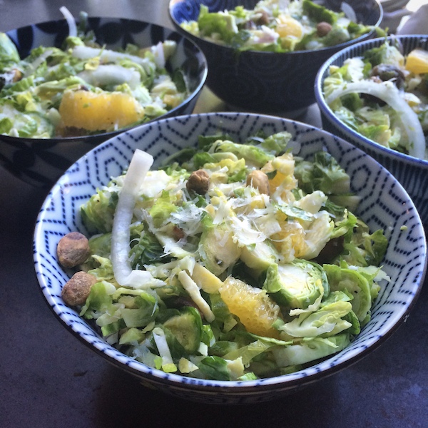 Brussels Sprouts Salad with Pecorino & Oranges // shutterbean