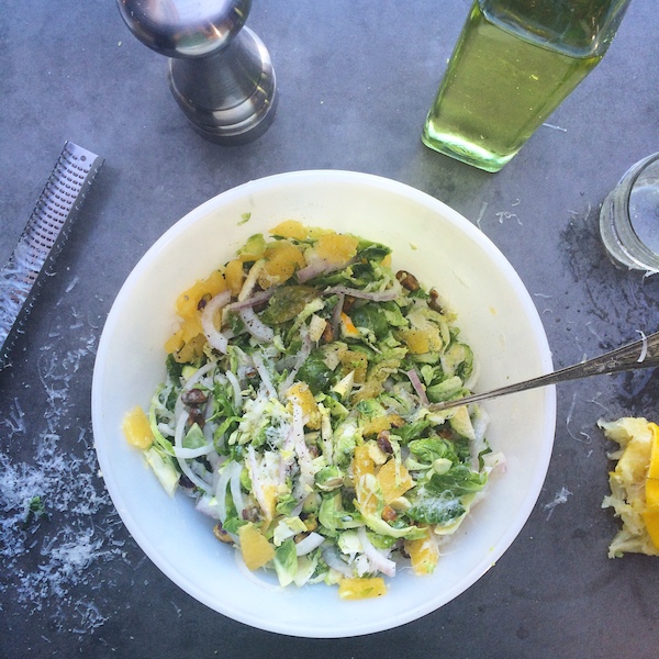 Brussels Sprouts Salad with Pecorino & Oranges // shutterbean