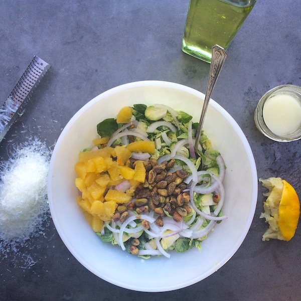 Brussels Sprouts Salad with Pecorino & Oranges // shutterbean