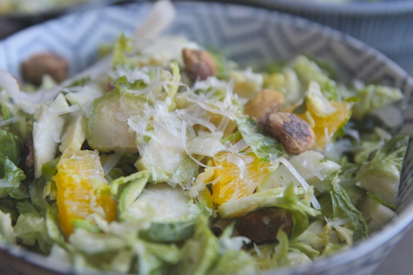 Brussels Sprouts Salad with Pecorino & Oranges // shutterbean