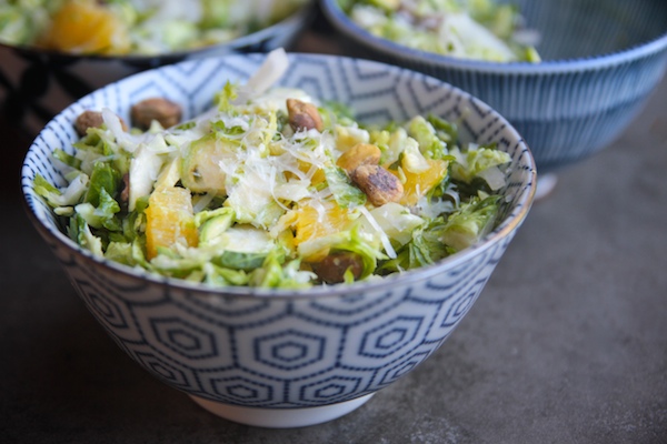 Brussels Sprouts Salad with Pecorino & Oranges // shutterbean