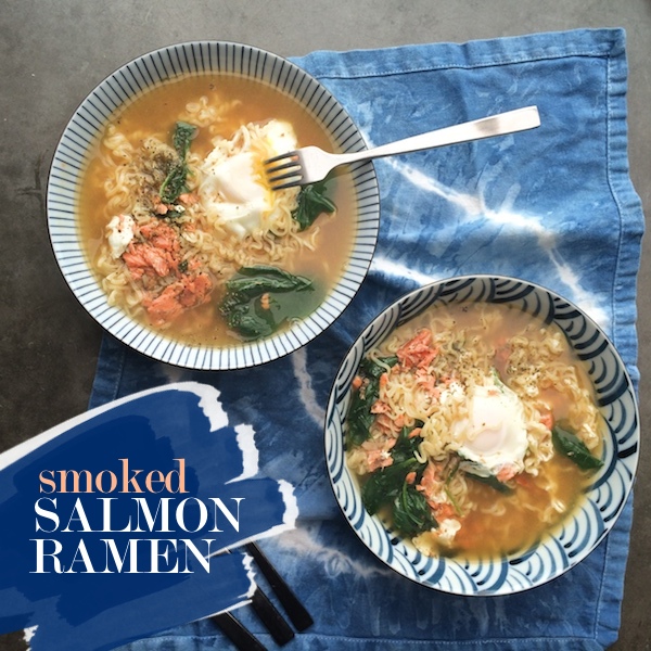 Smoked Salmon Ramen- a quick way to fancy up packaged ramen! Check out more at Shutterbean.com