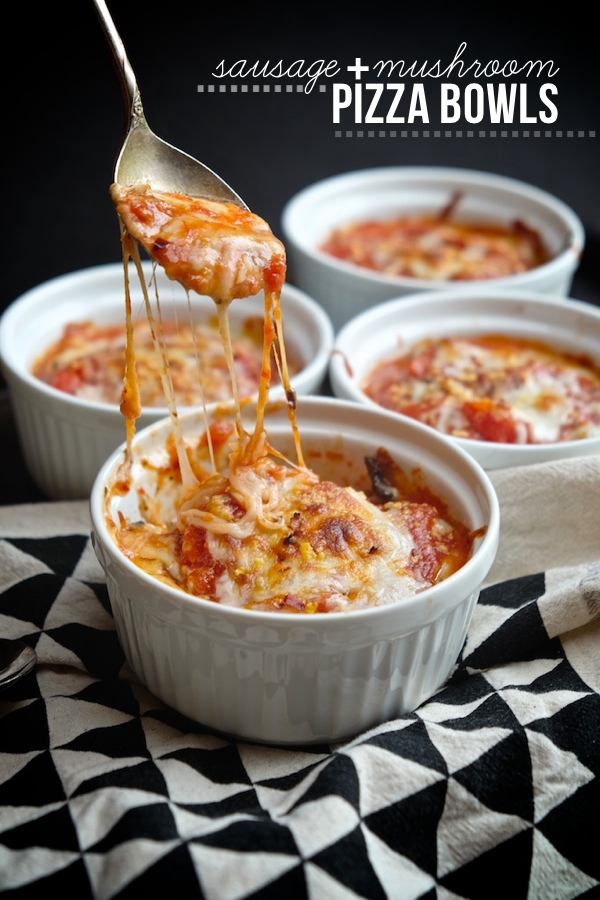 Sausage & Mushroom Pizza Bowls