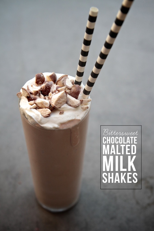 Bittersweet Chocolate Malted Milkshakes