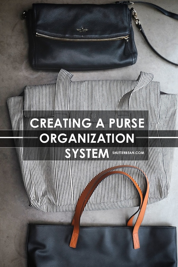 Feel like you can never keep your purse organized? This post is for YOU! Check out a new way of thinking about organizing your purses so you don't have to waste time organizing your stuff. More on shutterbean.com!