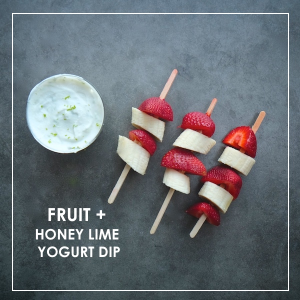 Fruit Skewers + Honey Lime Yogurt Dip // shutterbean