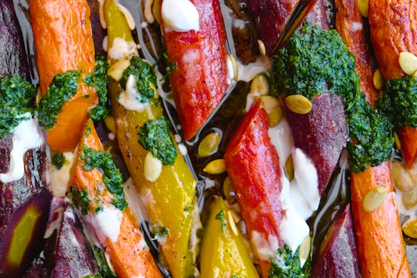 Roasted Carrots with Yogurt & Cilantro Sauce || shutterbean