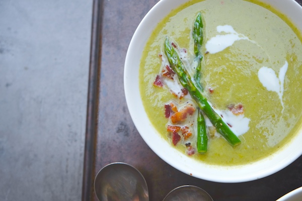Creamy Asparagus & Bacon Soup // shutterbean