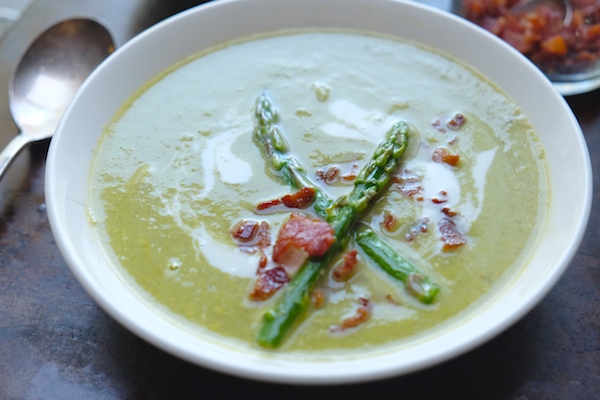 Creamy Asparagus & Bacon Soup // shutterbean