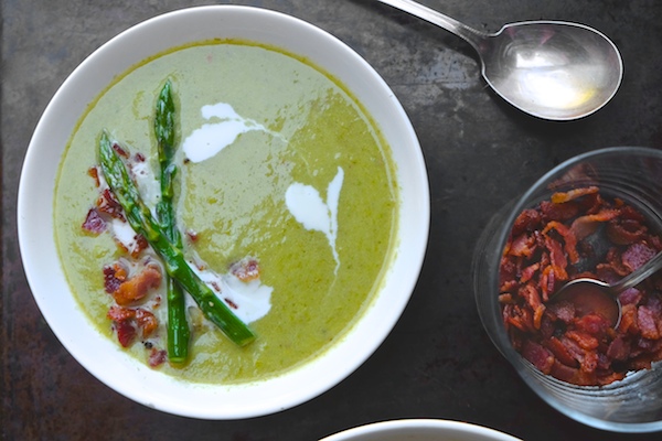 Creamy Asparagus & Bacon Soup // shutterbean