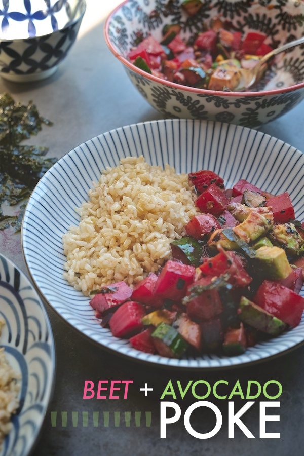 Love Ahi Poke but can't find good raw ahi? Make it with BEETS & AVOCADO instead. Find the recipe on Shutterbean.com!