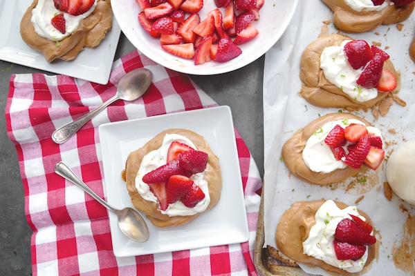 Brown Sugar Meringues with Strawberries & Cream // shutterbean