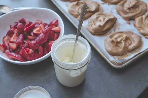 Brown Sugar Meringues with Strawberries & Cream // shutterbean