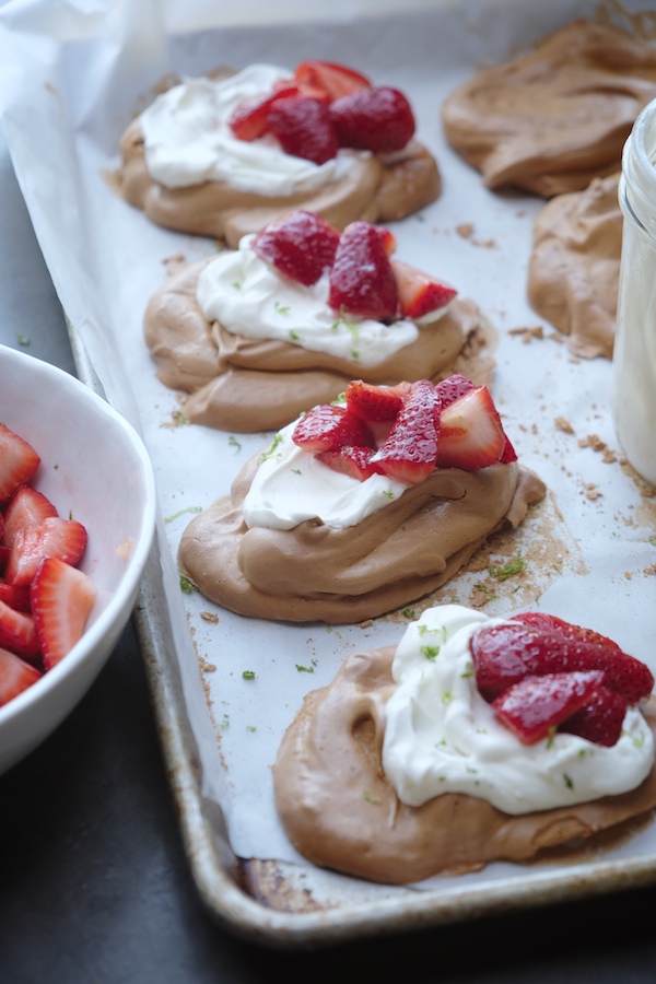 Brown Sugar Meringues with Strawberries & Cream // shutterbean