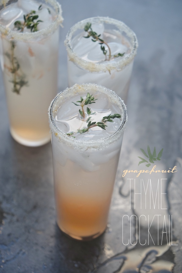 A magical combination of thyme simple syrup, fresh grapefruit and gin! Check out this Grapefruit Thyme Cocktail on Shutterbean.com!
