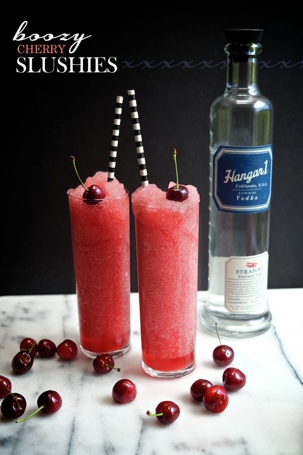 Cherry Slushies for ADULTS with the help of Hangar 1 Vodka! Find the recipe at Shutterbean.com!