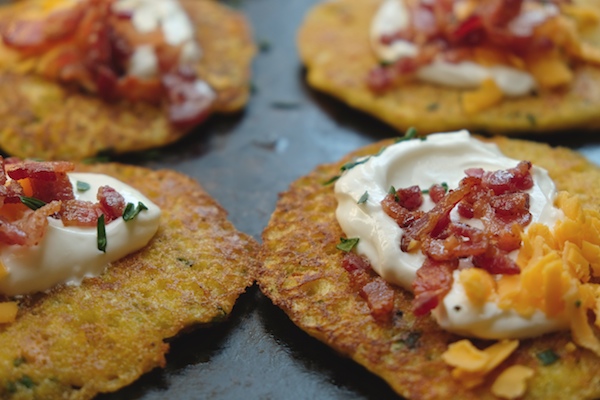 Cheddar Chive Cornmeal Pancakes // shutterbean