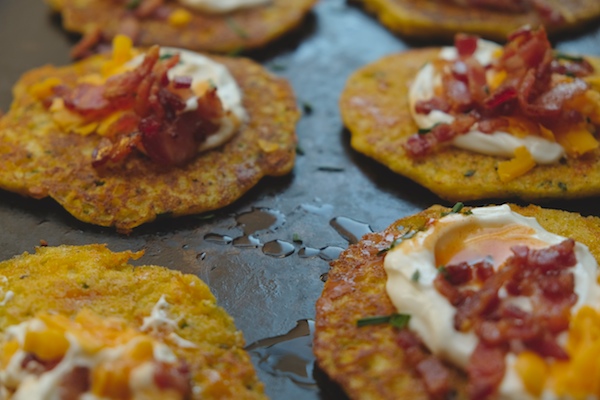 Cheddar Chive Cornmeal Pancakes // shutterbean