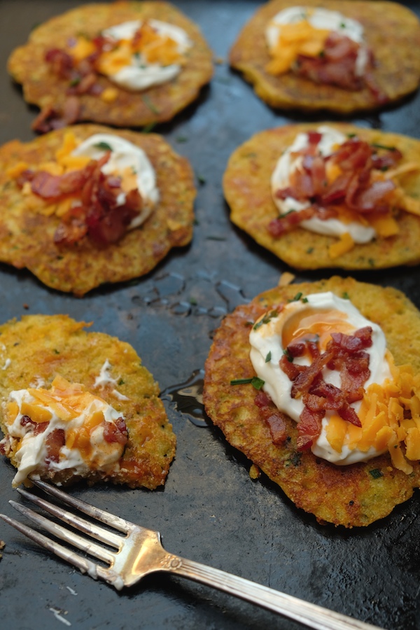 Cheddar Chive Cornmeal Pancakes // shutterbean