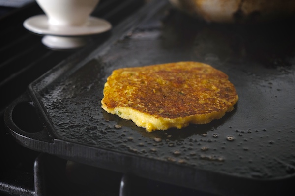 Cheddar Chive Cornmeal Pancakes // shutterbean