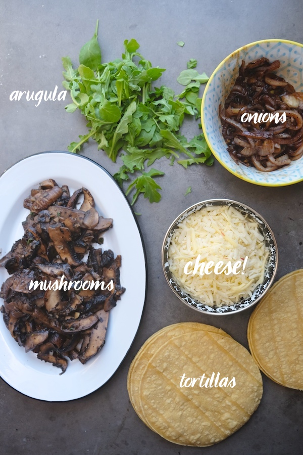 Mushroom & Caramelized Onion Quesadillas // shutterbean