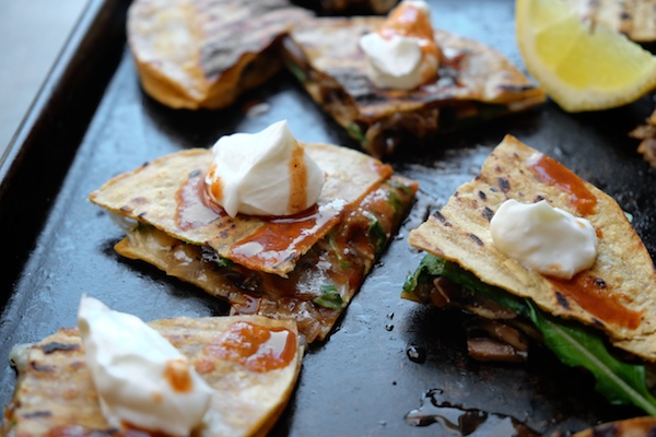 Mushroom & Caramelized Onion Quesadillas // shutterbean