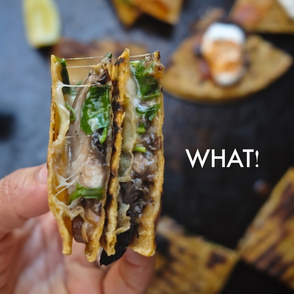 Mushroom & Caramelized Onion Quesadillas // shutterbean