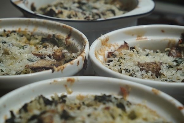 Mushroom & Spinach Baked Rice Bowls // shutterbean