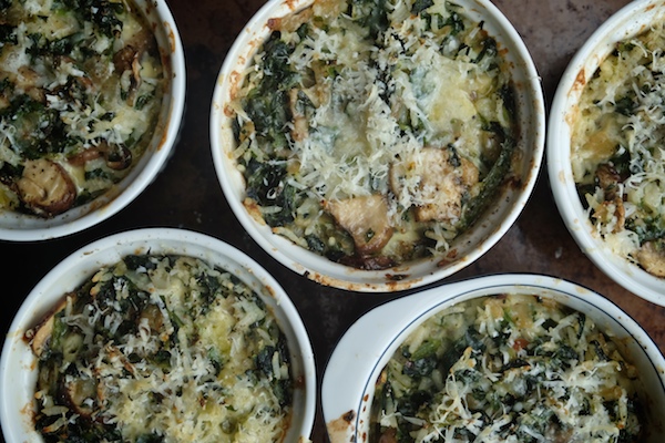 Mushroom & Spinach Baked Rice Bowls // shutterbean