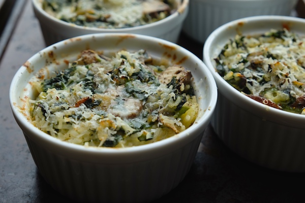 Mushroom & Spinach Baked Rice Bowls // shutterbean