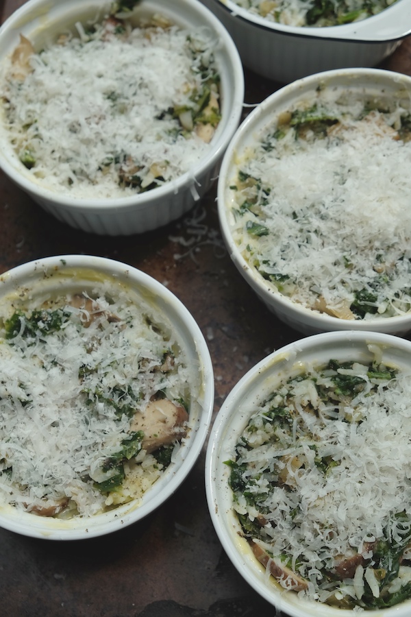 Mushroom & Spinach Baked Rice Bowls // shutterbean