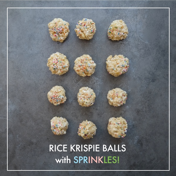 Rice Krispie Balls with Sprinkles