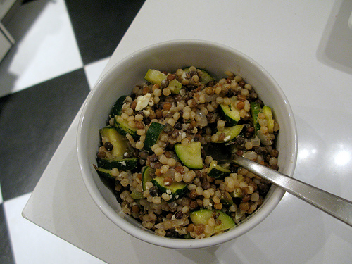 Israeli Couscous with Zucchini & Lentils