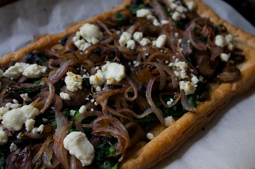 Mushroom & Spinach Tart with Goat Cheese