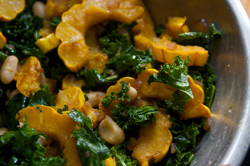 Delicata Squash Kale & Cannellini Beans