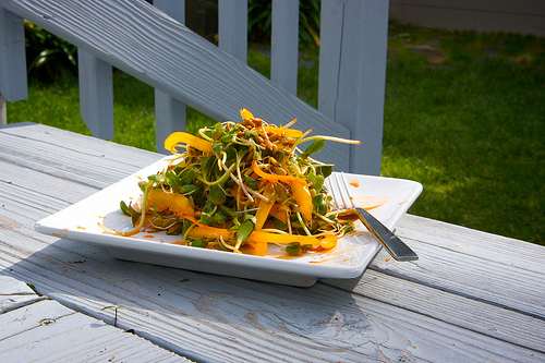 Spicy Sunflower Salad with Carrot Dressing