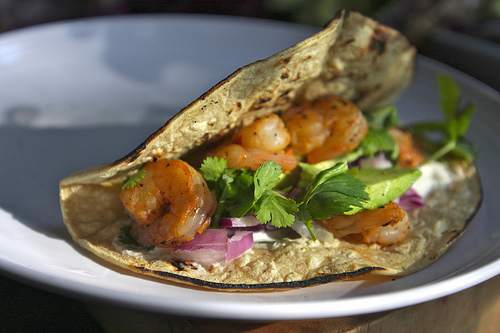 Shrimp Tacos with Cabbage & Lime