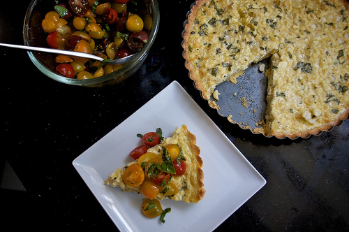 Corn & Basil Tart