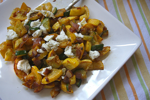 Summer Squash with Goat Cheese
