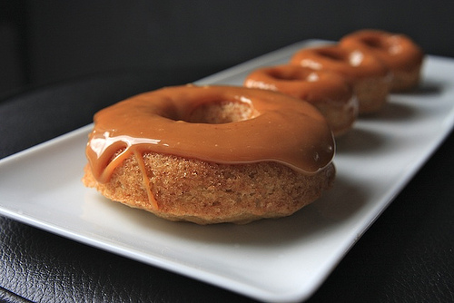 Baked Caramel Apple Donuts