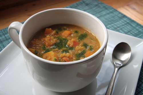 Curried Squash & Red Lentil Soup