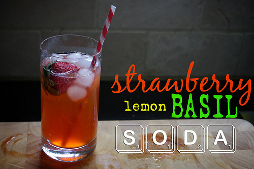 Strawberry Lemon Basil Soda