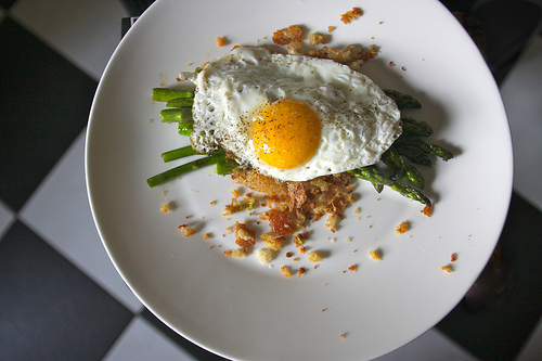 Pan Roasted Asparagus with Fried Eggs