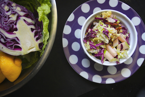 Cabbage Apple Slaw with Maple Pecans
