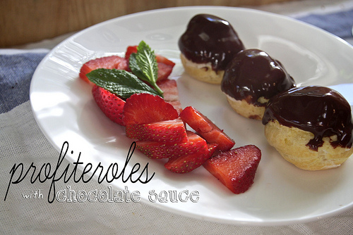 Profiteroles with Chocolate Sauce