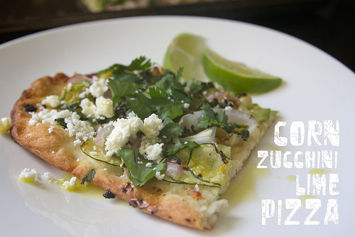 Corn Zucchini Lime Pizza