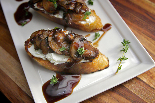 Caramelized Mushroom & Shallot Bruschetta